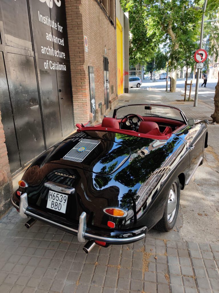 porsche, negro, cabrio, trasero, 356, bodas