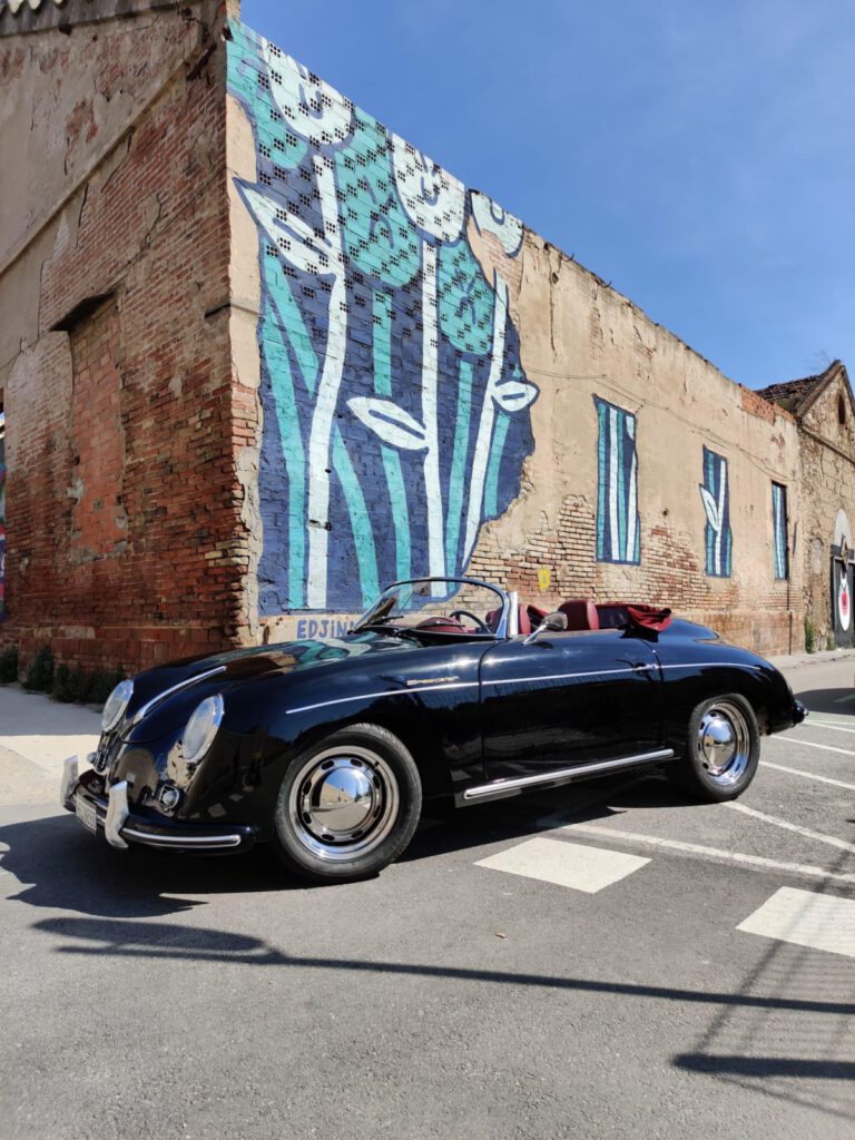 porsche, negro, cabrio, lateral, 356, bodas